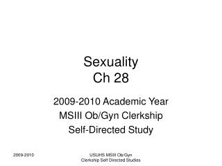 Sexuality Ch 28