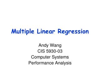 Multiple Linear Regression