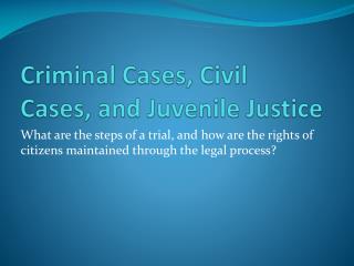 PPT - Criminal Cases, Civil Cases, And Juvenile Justice PowerPoint ...