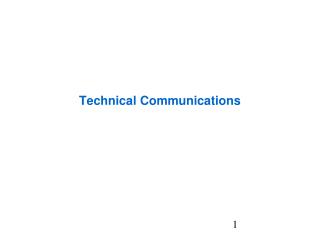 PPT - Technical Communications PowerPoint Presentation, Free Download ...