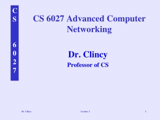 CS 6027 Advanced Computer Networking