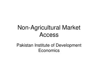 Non-Agricultural Market Access