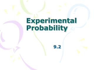 Experimental Probability