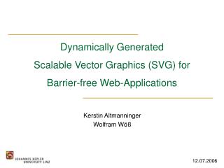 Dynamically Generated Scalable Vector Graphics (SVG) for Barrier-free Web-Applications