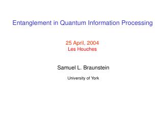 Entanglement in Quantum Information Processing
