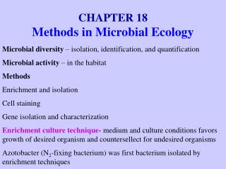 CHAPTER 18 Methods in Microbial Ecology
