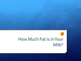 How Much Fat is in Your Milk?