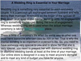 A Wedding Ring is Essential in Your Marriage