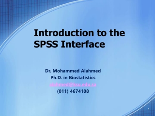 Introduction to the SPSS Interface