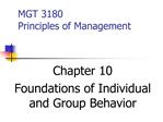 MGT 3180 Principles of Management