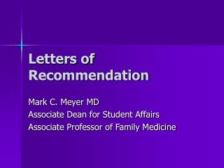 Letters of Recommendation