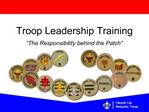 Troop Leadership Training