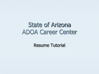 State of Arizona ADOA Career Center