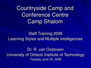 Countryside Camp and Conference Centre Camp Shalom