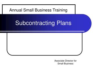 Subcontracting Plans