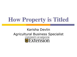 How Property is Titled