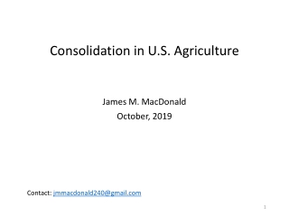 Consolidation in U.S. Agriculture