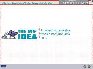 An object accelerates when a net force acts on it.