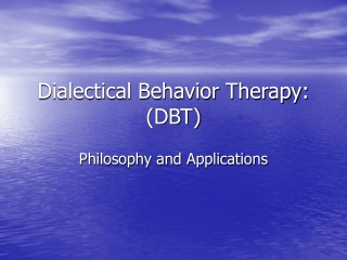 Dialectical Behavior Therapy: (DBT)