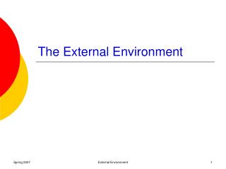 The External Environment