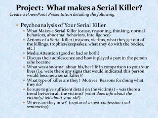 Project: What makes a Serial Killer?