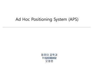 Ad Hoc Positioning System (APS)