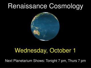 Renaissance Cosmology