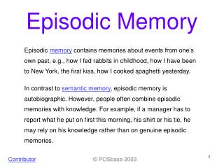 Episodic Memory