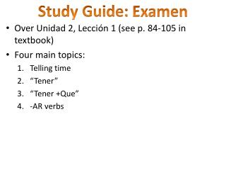 Study Guide: Examen