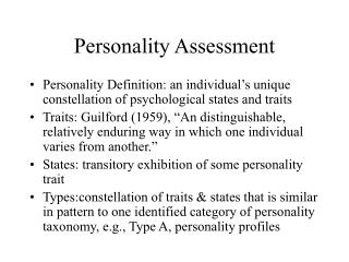 Personality Assessment