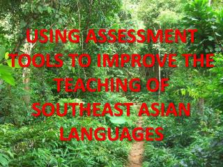 USING ASSESSMENT TOOLS TO IMPROVE THE TEACHING OF SOUTHEAST ASIAN LANGUAGES