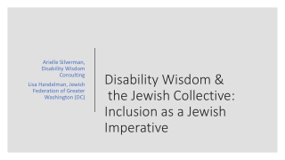 Disability Wisdom & the Jewish Collective: Inclusion as a Jewish Imperative