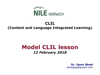 CLIL (Content and Language Integrated Learning) Model CLIL lesson 12 February 2018