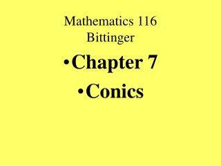 Mathematics 116 Bittinger