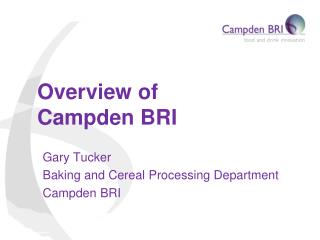 Ppt Overview Of Campden Bri Powerpoint Presentation Free Download