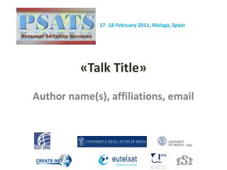 «Talk Title »
