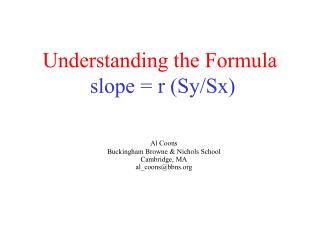 Ppt Understanding The Formula Slope R Sy Sx Powerpoint Presentation Id