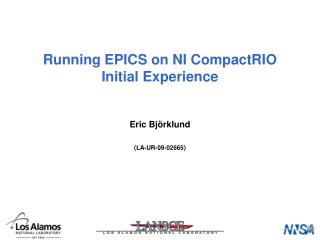 Running EPICS on NI CompactRIO Initial Experience