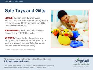 Safe Toys and Gifts