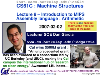 Lecturer SOE Dan Garcia cs.berkeley/~ddgarcia