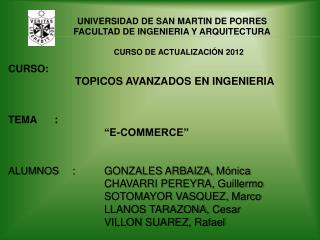 Ppt Universidad De San Martin De Porres Facultad De Ingenieria Y