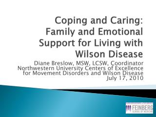 Coping and Caring: Family and Emotional Support for Living with Wilson Disease