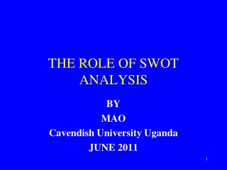 THE ROLE OF SWOT ANALYSIS