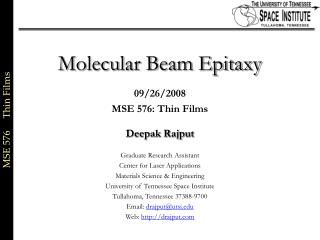 Molecular Beam Epitaxy
