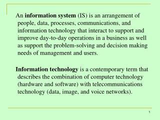 Front- and Back-Office Information Systems