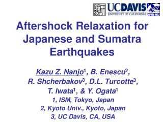 Aftershock Relaxation for Japanese and Sumatra Earthquakes