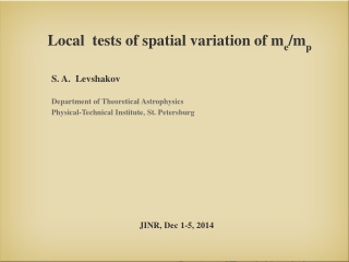 Local tests of spatial variation of m e /m p