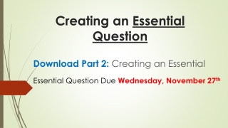 Creating an Essential Question