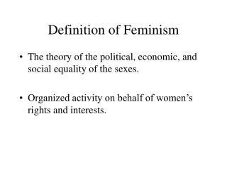 Definition of Feminism