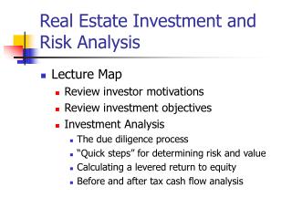 Real Estate Investment and Risk Analysis